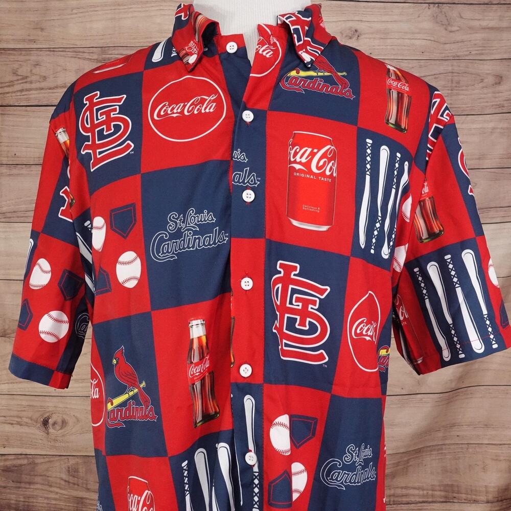 St. Louis Cardinals Hawaiian‎ Shirt XL Baseball Coca Cola Button Up SGA Giveaway